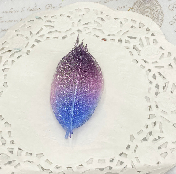 ミニスケルトンリーフ小アレンジ加工❣️新カラー❣️ハンドメイド花材ドライフラワープリザーブド加工 2枚目の画像
