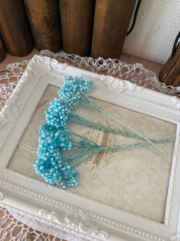 プリザーブドライスフラワーウォーターブルー小分け❣️ハンドメイド花材プリザーブドフラワー 2枚目の画像