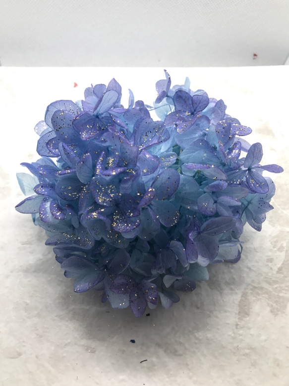 ブルーブルーパープルピラミッドバージョン❣️ハーバリウム花材プリザーブドフラワー紫陽花小分け 1枚目の画像