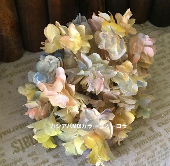 パステルカラーカシアバアレンジ加工アジサイ小分け❣️ハーバリウム 