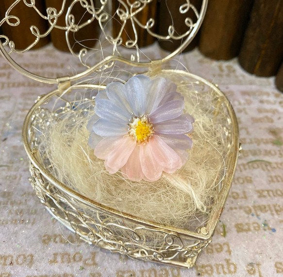 シフォンアレンジ加工ジニア小アレンジ加工❣️ハーバリウム花材プリザーブドフラワー 1枚目の画像