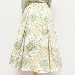 ガーデンローズパッチワークフレアスカート 5枚目の画像