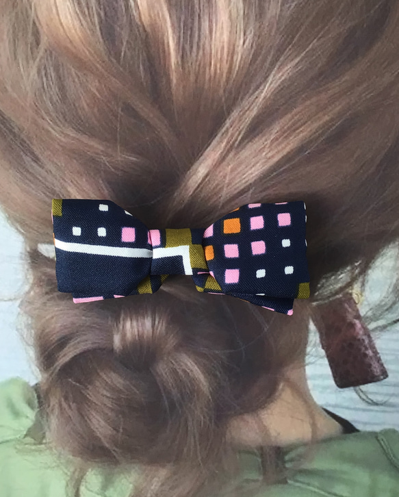 ユニーク3way!蝶ネクタイorヘアクリップorブローチ　息子と共用できる【butterfly  ribbon】03 3枚目の画像