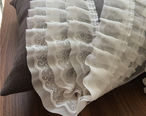 フリルホワイト　1点 期間限定10％OFF／ 太幅サテンボックスフリルレース（650BF） 3