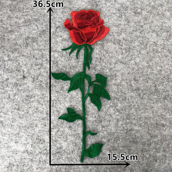 薔薇刺繍モチーフ36.5cm*15.5cm 2枚目の画像