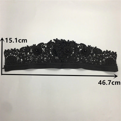 豪華レース付け襟　ブラック　29㎝＊13㎝ 2枚目の画像