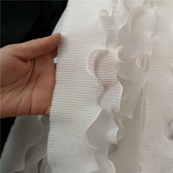 プリーツフリルレース ホワイト 8cm*90cm レース noppy1 通販