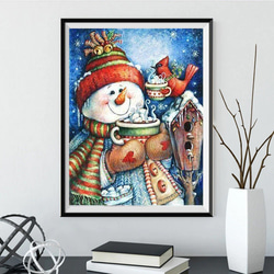 手作りキット　クリスマス　雪だるまデザイン１ ダイヤモンドアート　 2枚目の画像