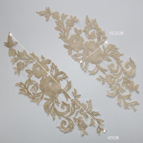 豪華刺繍モチーフ 2枚組 ゴールド レース noppy1 通販 7599521 豪華刺繍モチーフ 2枚組 ゴールド レース noppy1 通販 7599521
