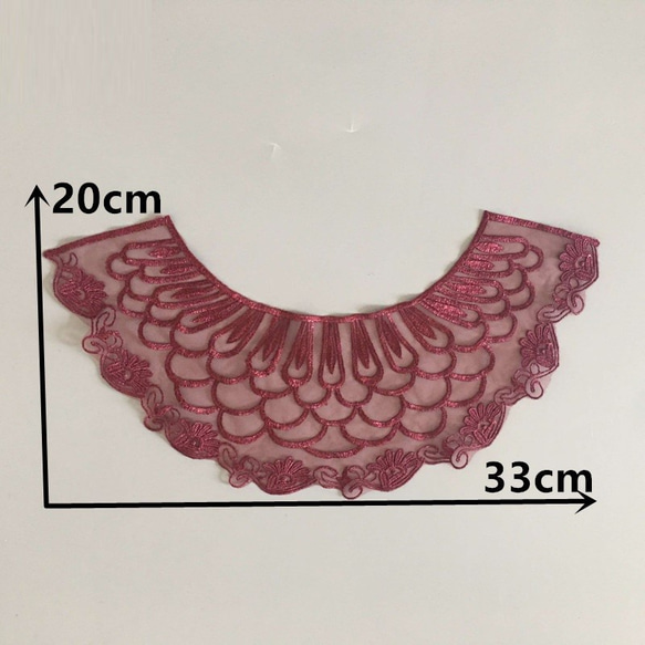 ボルドー刺繍レースモチーフ　21cm *42cm 2枚目の画像