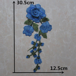 ブルー薔薇モチーフ　30.5*12.5cm 2枚目の画像