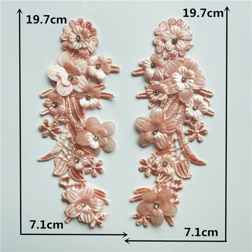 ピンクフラワーモチーフ2枚組 19.7*7.1cm レース noppy1 通販 8081829