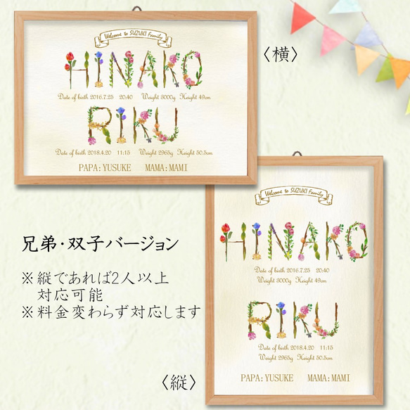 ※ご購入者様専用ページ※〈命名書〉お子様の誕生の記念・出産祝いなどに。 3枚目の画像