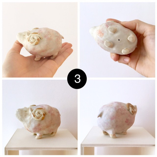 手乗り】陶器の羊のオブジェ【動物】 その他置物 うつわの絵本陶芸工房