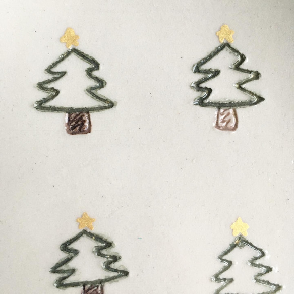 クリスマスツリーのお皿／ケーキ皿 2枚目の画像