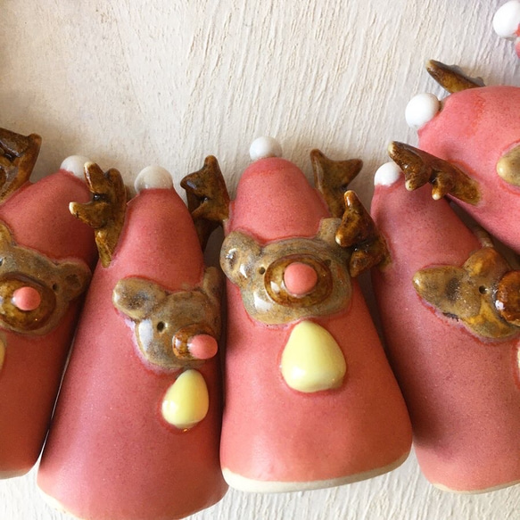 赤鼻のトナカイのミニ陶器【クリスマス】 2枚目の画像