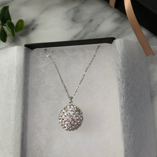 訳あってお買い得！30～80％OFF 再販×2】グルーデコ ジュエルボール ネックレス クリスタル 指輪・リング