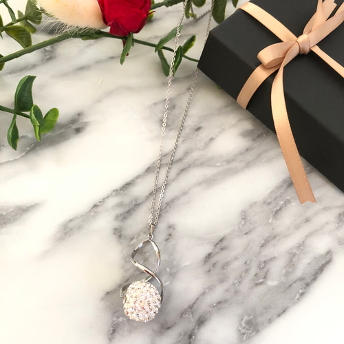 グルーデコ ジュエルボールネックレス ツイスト クリスタル