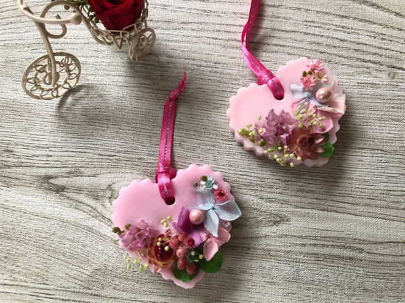 再販×3】アロマワックスサシェ 可愛い ピンク ハート プレゼント 癒し