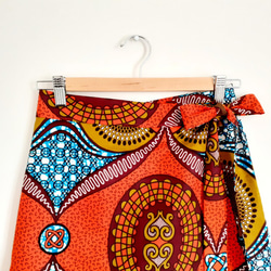アフリカ布巻きスカート (ひざ丈) 3枚目の画像