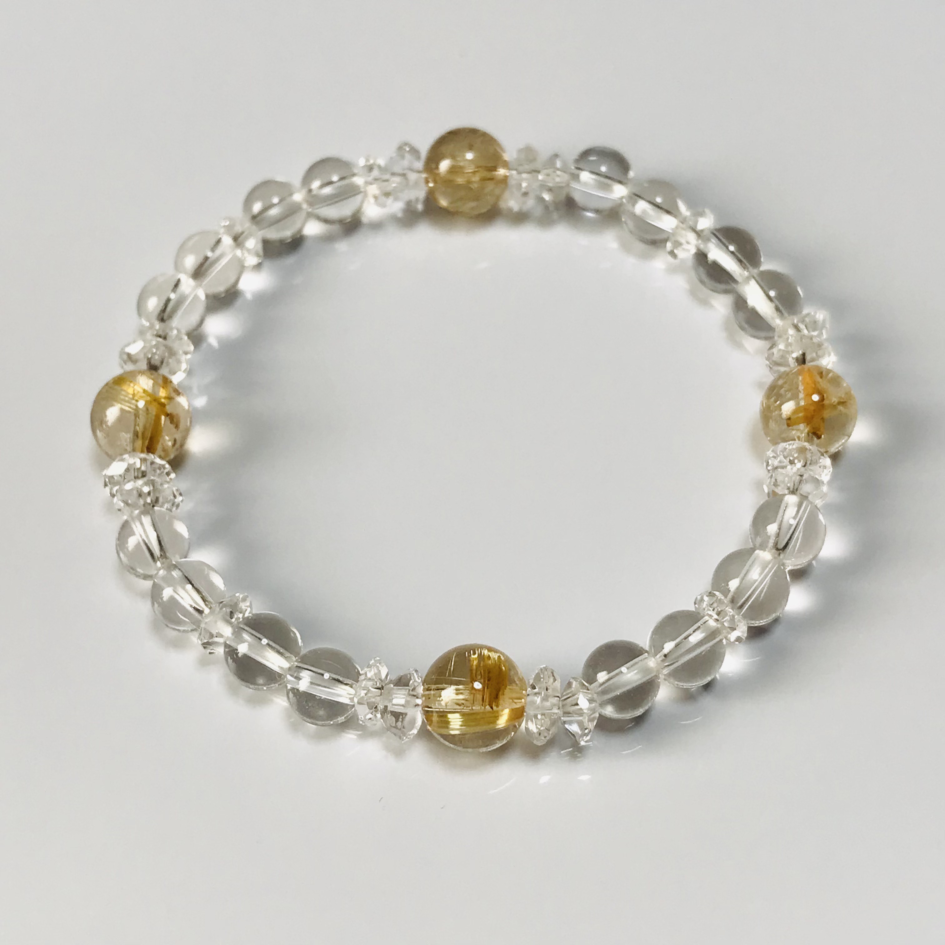 タイチン入りルチル4点ポイントブレス