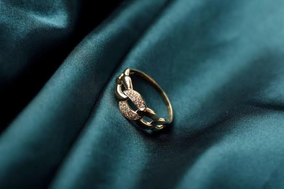 06受注制作 k18金 ゴールド 天然 ダイヤモンド リング 指輪 0.15ct 結婚記念日 2枚目の画像