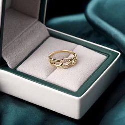 06受注制作 k18金 ゴールド 天然 ダイヤモンド リング 指輪 0.15ct 結婚記念日 4枚目の画像