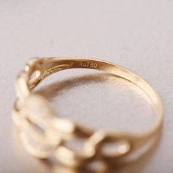 06受注制作 k18金 ゴールド 天然 ダイヤモンド リング 指輪 0.15ct 結婚記念日 5枚目の画像