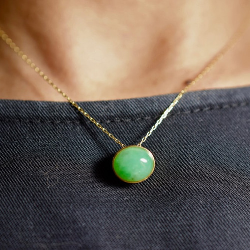 ヴィンテージネックレス 14金 金細工 翡翠 ルビー 象 10金チェーン 683 K10イエローゴールド インフィニティチェーンネックレス】40cm 無限の