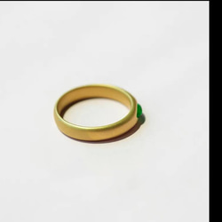 889 受注制作 k18金ゴールド 天然 陽緑 本翡翠 瓢箪 リング 指輪 プレゼント 結婚記念日 お正月 お祝 4枚目の画像