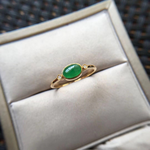 本翡翠 高陽緑本翡翠k18金指輪 675 受注制作 k18金ゴールド ミャンマー