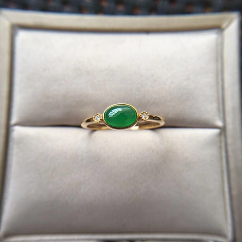 09 受注制作 k18金ゴールド ミャンマー産氷種 陽緑 本翡翠