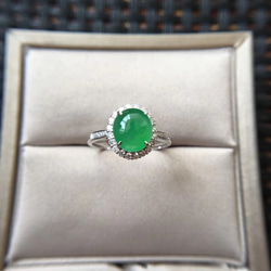 682 受注制作 k18金ゴールド ミャンマー産 本翡翠 ヒスイ 指輪 リング