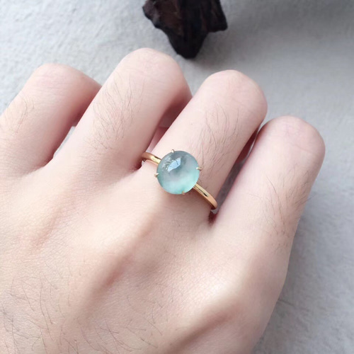 K18 翡翠リング シンプルデザイン K18 翡翠リング シンプルデザイン