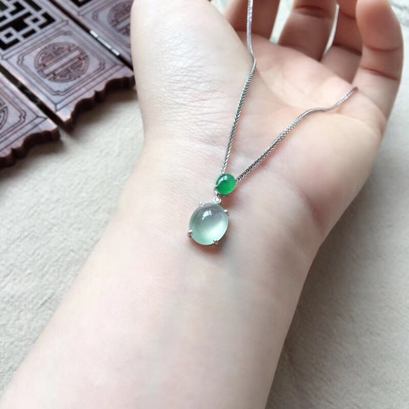 367 受注制作 天然 氷種 本翡翠 18k金ゴールド ペンダント