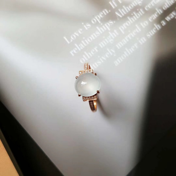 377 キャンペーン 特売  k18金 ゴールド  翡翠リング ダイヤモンド 指輪 ピンクゴールド  母の日 誕生日　 4枚目の画像