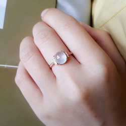 377 キャンペーン 特売  k18金 ゴールド  翡翠リング ダイヤモンド 指輪 ピンクゴールド  母の日 誕生日　 7枚目の画像