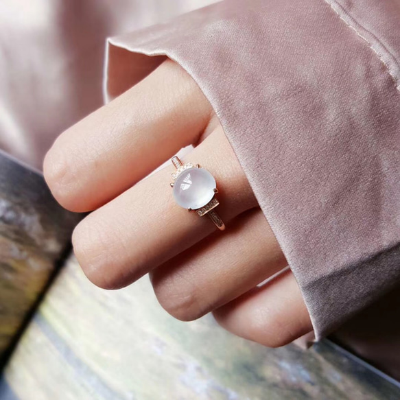377 キャンペーン 特売  k18金 ゴールド  翡翠リング ダイヤモンド 指輪 ピンクゴールド  母の日 誕生日　 10枚目の画像