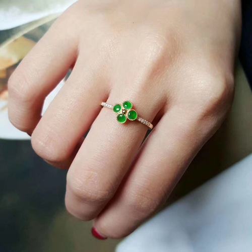 K18 Cat 翡翠 リング | SAICHI JEWELRY