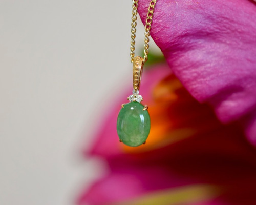 625 受注制作 ミャンマー産 氷種 果緑 本翡翠 ヒスイ k18金ゴールド  