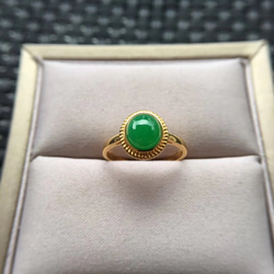 みお 様専有18金製翡翠リング 緑色 みお 様専有18金製翡翠リング 緑色 9号サイズ・プレミアム・K18