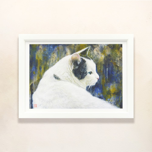【 猫の横顔 A4アートプリント 画材紙】 5枚目の画像