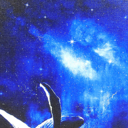 【送料無料】キャンバスプリント 「星合～クジラのジャンプ」鯨/星空/天の川 4枚目の画像