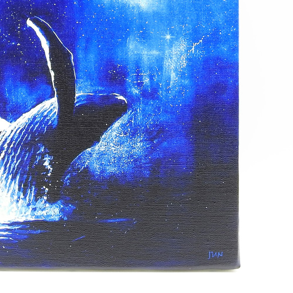 【送料無料】キャンバスプリント 「星合～クジラのジャンプ」鯨/星空/天の川 5枚目の画像