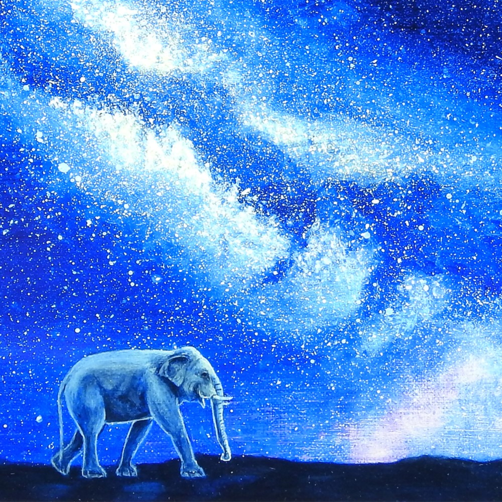 美品　カレ　ガラスアート　象の親子 夕焼けアートプリント　説明文一読お願いします 美品　カレ　ガラスアート　象の親子 夕焼けアートプリント　説明文一読お願いします