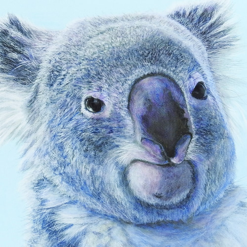 A4アニマルアートプリント 「あ～、よく寝た」コアラ 額無し 版画 おや