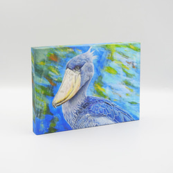 絵画パネル 「動かない鳥」ハシビロコウ A5サイズ 5枚目の画像