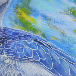 絵画パネル 「動かない鳥」ハシビロコウ A5サイズ 4枚目の画像