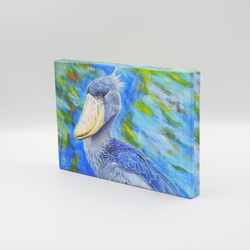 絵画パネル 「動かない鳥」ハシビロコウ A5サイズ 6枚目の画像