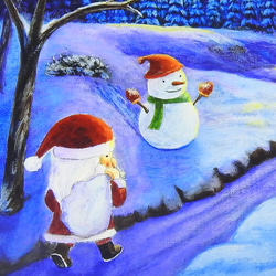 A4アートプリント　『welcome santa』クリスマス　額無し 3枚目の画像